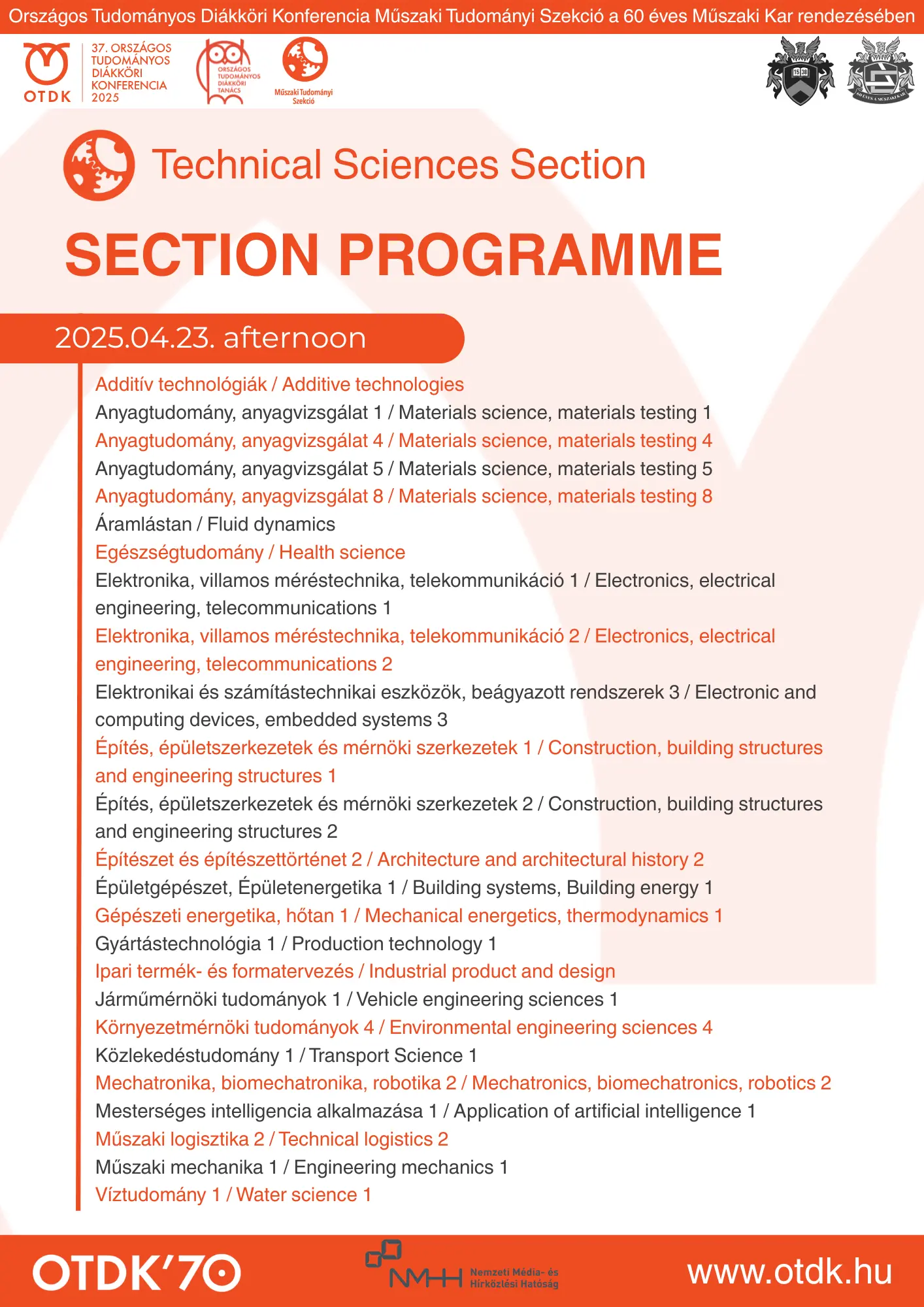 Section programme