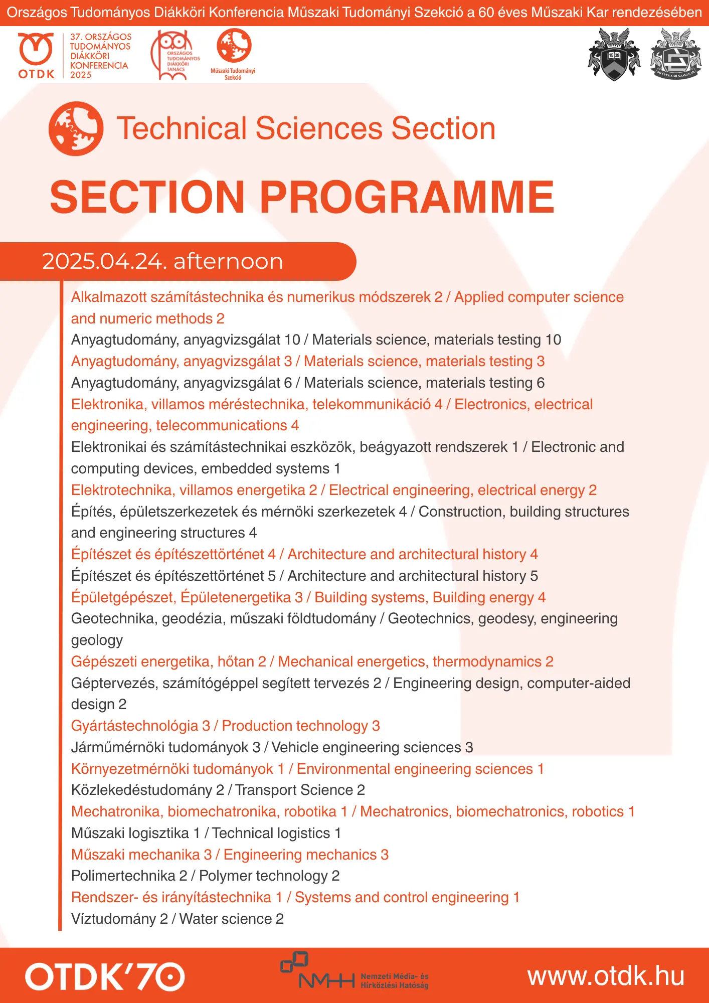 Section programme