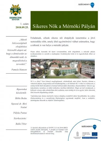 Sikeres Nők a M&eacute;rn&ouml;ki P&aacute;ly&aacute;n